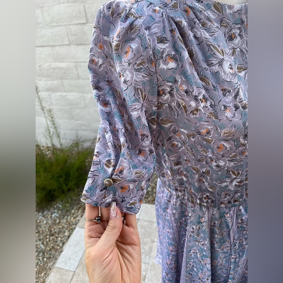 Vintage 60s a line floral spring summer midi dress - Picture 12 of 16